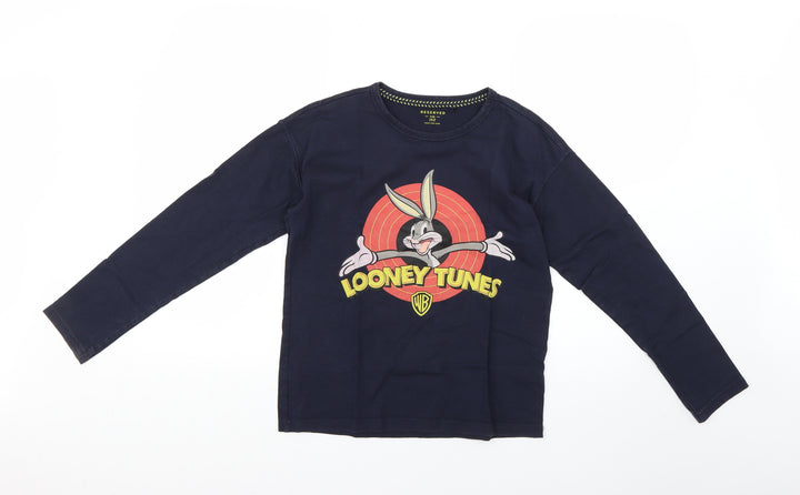 Preworn Boys Black Solid   Pyjama Top Size 12-13 Years
