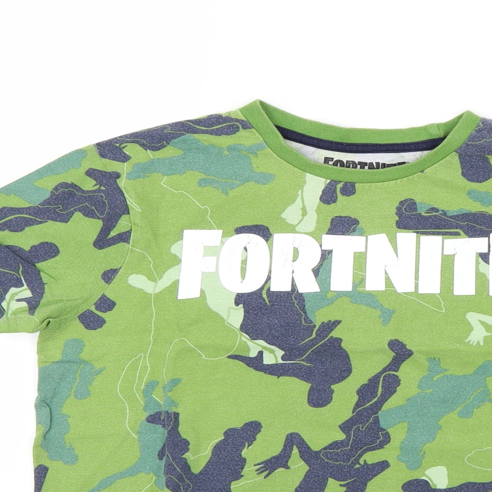 George Boys Green Camouflage  Basic T-Shirt Size 11-12 Years