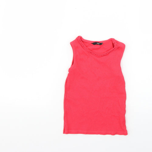 George Girls Red   Basic T-Shirt Size 5-6 Years