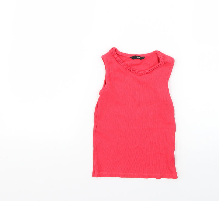 George Girls Red   Basic T-Shirt Size 5-6 Years