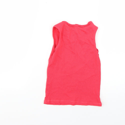 George Girls Red   Basic T-Shirt Size 5-6 Years