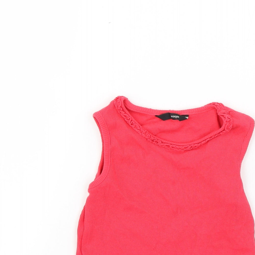 George Girls Red   Basic T-Shirt Size 5-6 Years