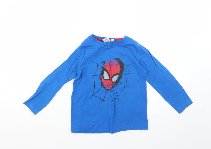 Primark Boys Blue Solid   Pyjama Top Size 5-6 Years
