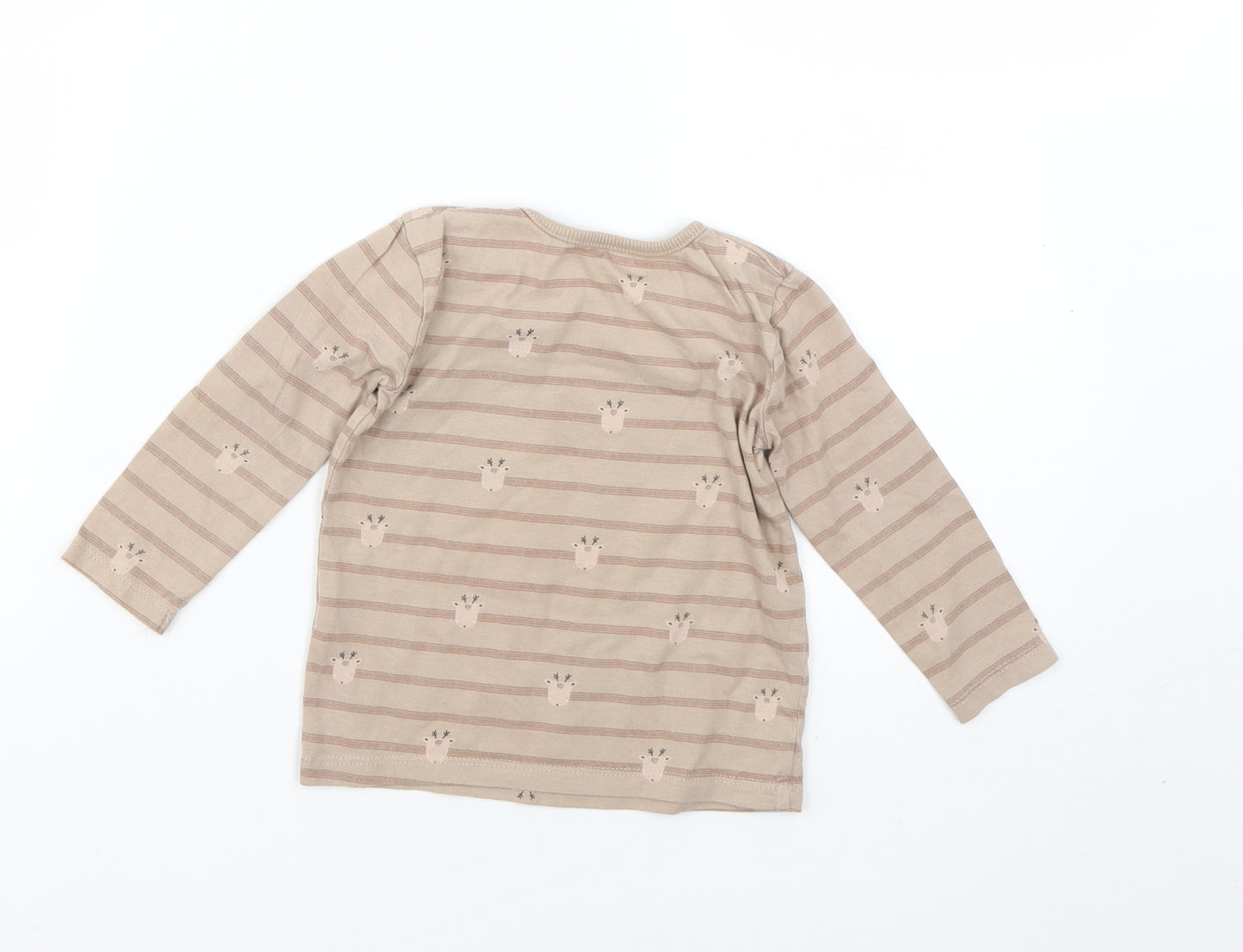 George Baby Brown Striped  Basic T-Shirt Size 9-12 Months