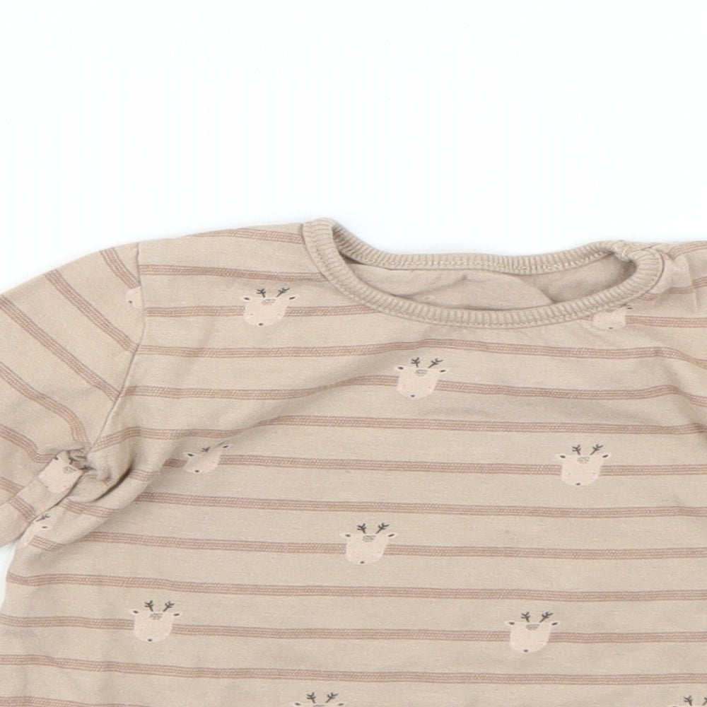 George Baby Brown Striped  Basic T-Shirt Size 9-12 Months