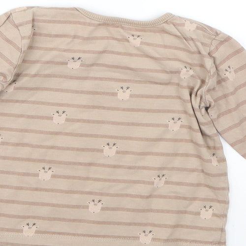 George Baby Brown Striped  Basic T-Shirt Size 9-12 Months