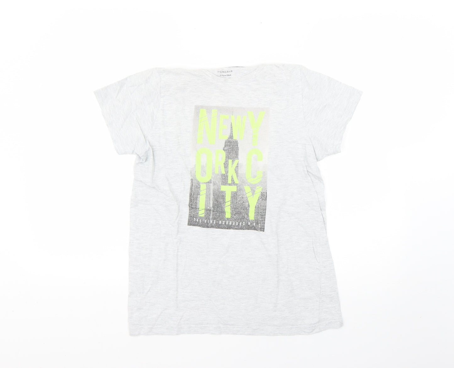 Primark Boys Grey   Basic T-Shirt Size 11-12 Years