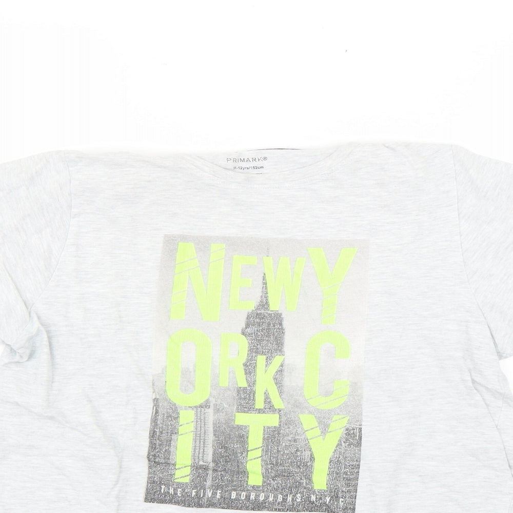 Primark Boys Grey   Basic T-Shirt Size 11-12 Years