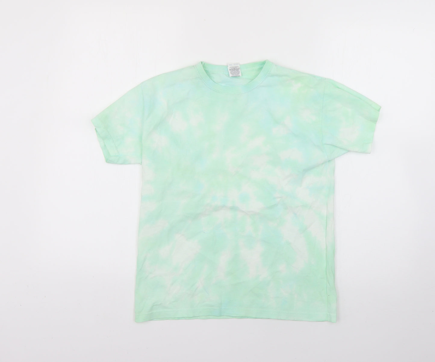 Fruit of the Loom Boys Green Geometric  Basic T-Shirt Size 10-11 Years