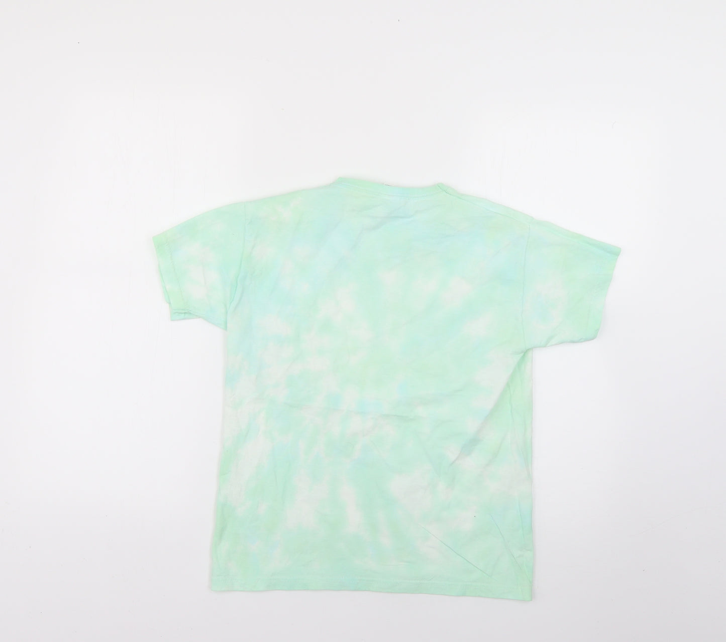 Fruit of the Loom Boys Green Geometric  Basic T-Shirt Size 10-11 Years