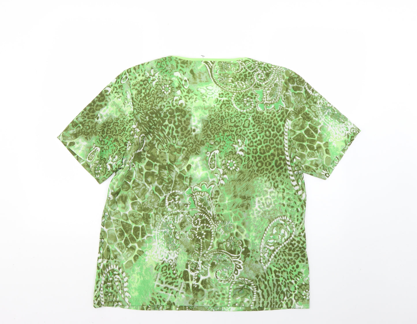 tigi Womens Green Animal Print  Basic T-Shirt Size 18