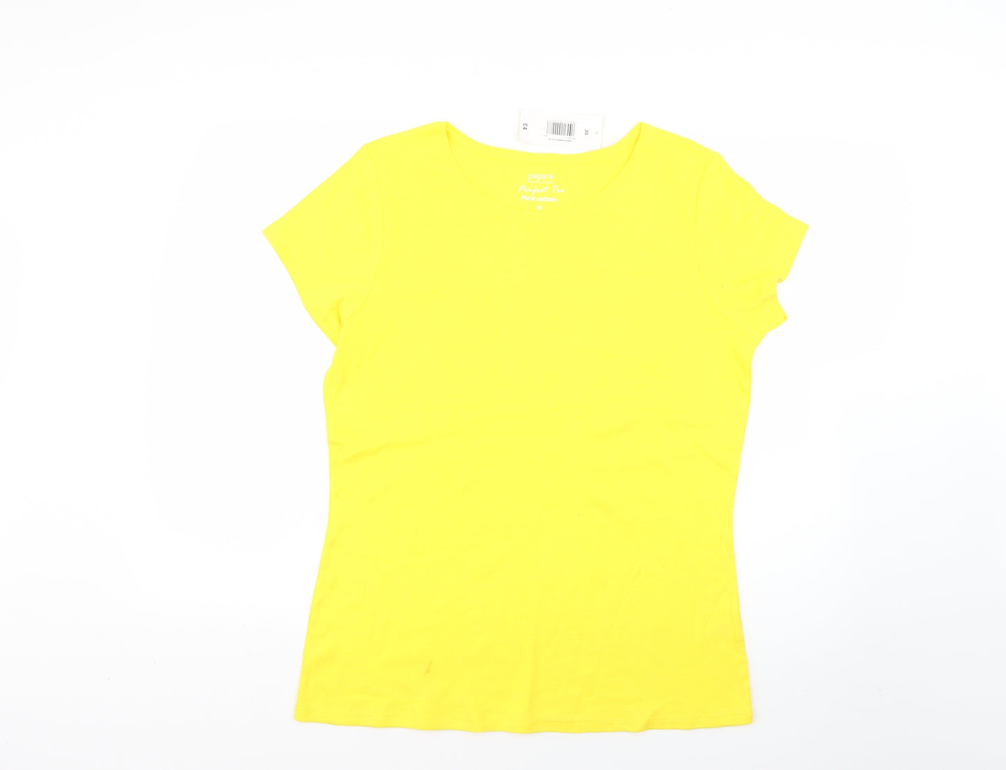 Papaya Womens Yellow   Basic T-Shirt Size 20