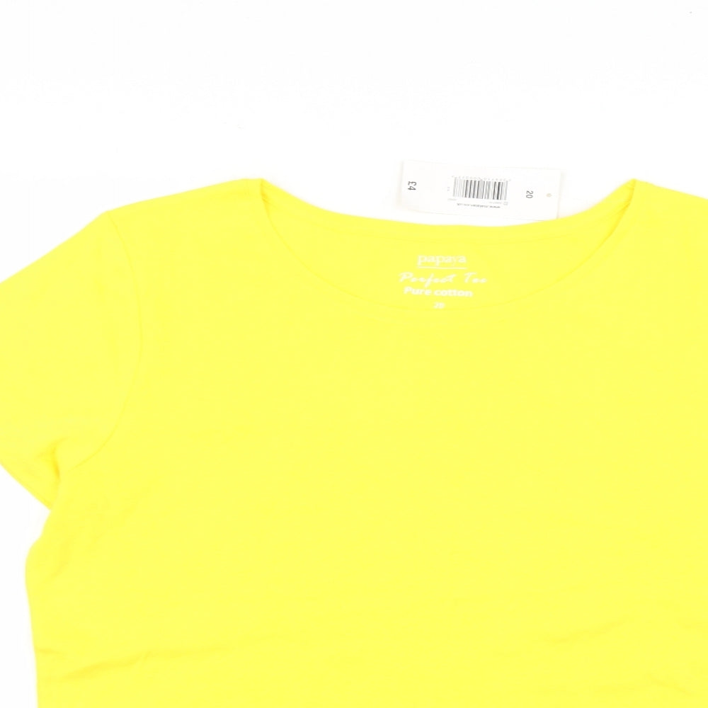 Papaya Womens Yellow   Basic T-Shirt Size 20