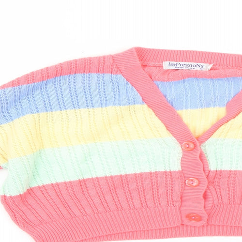 Impressions Womens Multicoloured Striped  Cardigan Jumper Size S
