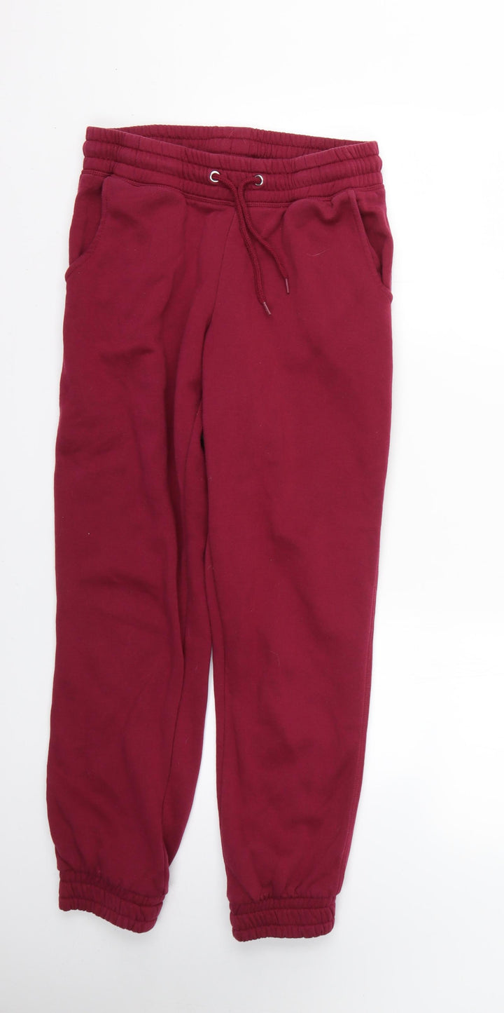 H&M Womens Red   Jogger Trousers Size 6 L25 in