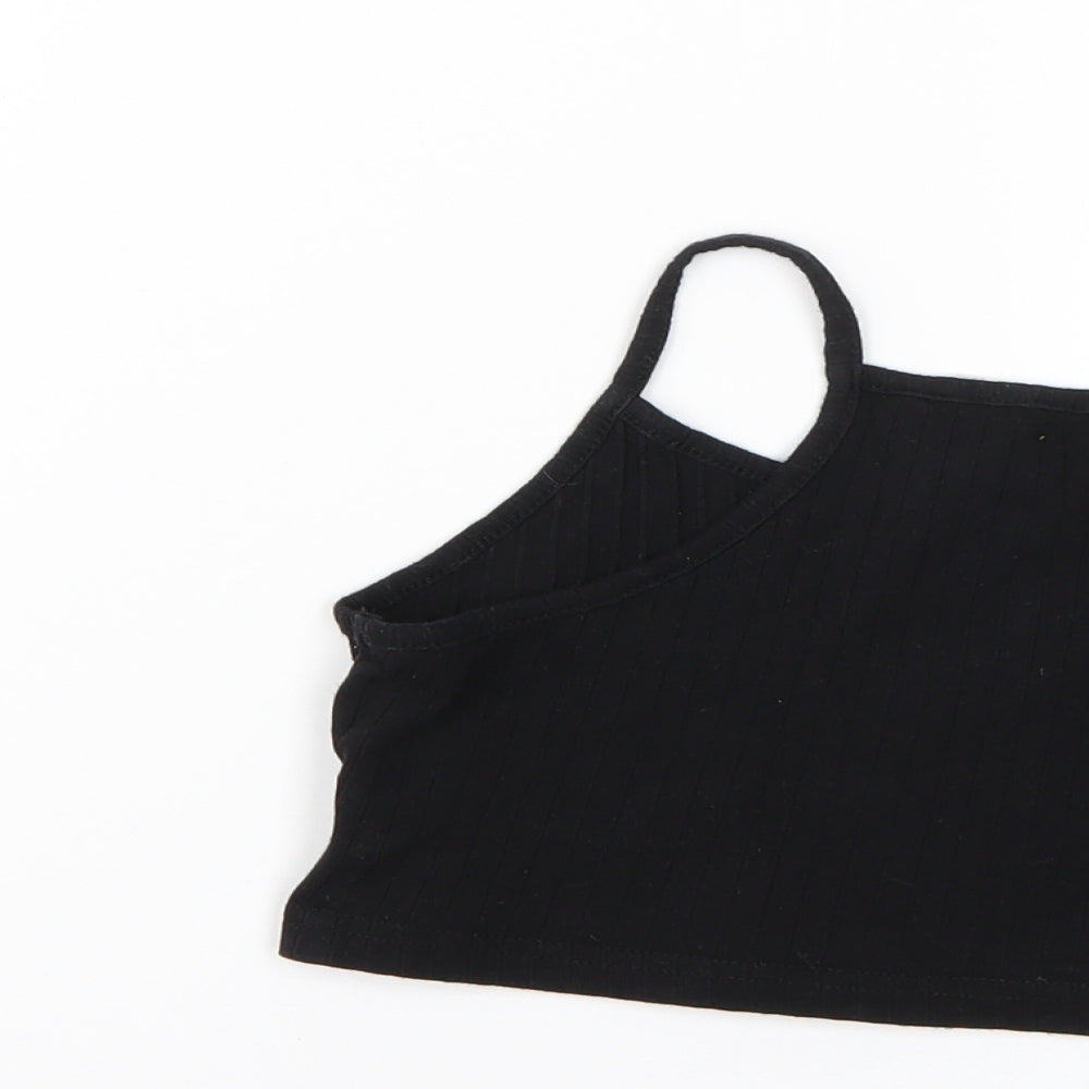 SheIn Girls Black Floral  Basic T-Shirt Size 8 Years