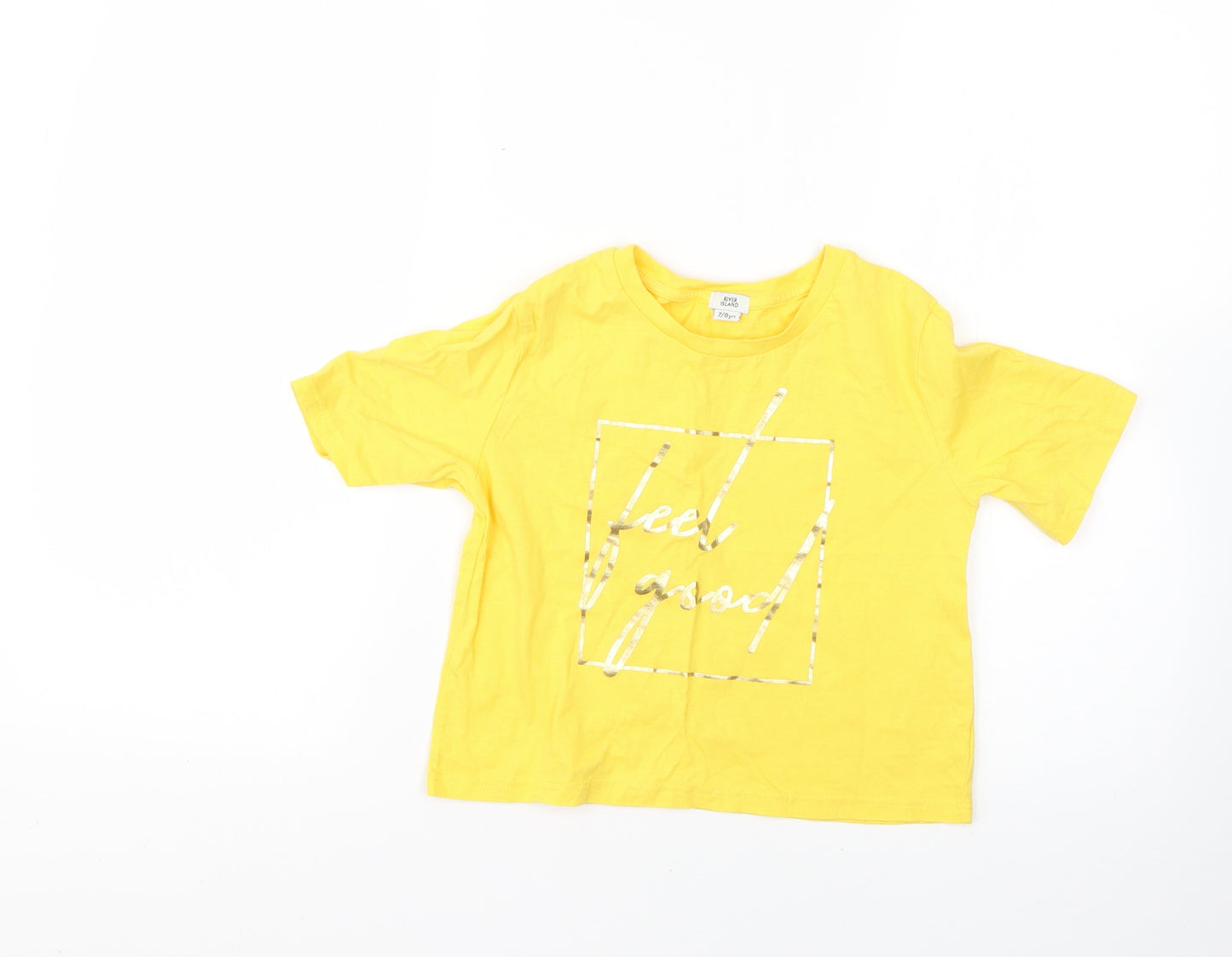 River Island Girls Yellow   Basic T-Shirt Size 7-8 Years