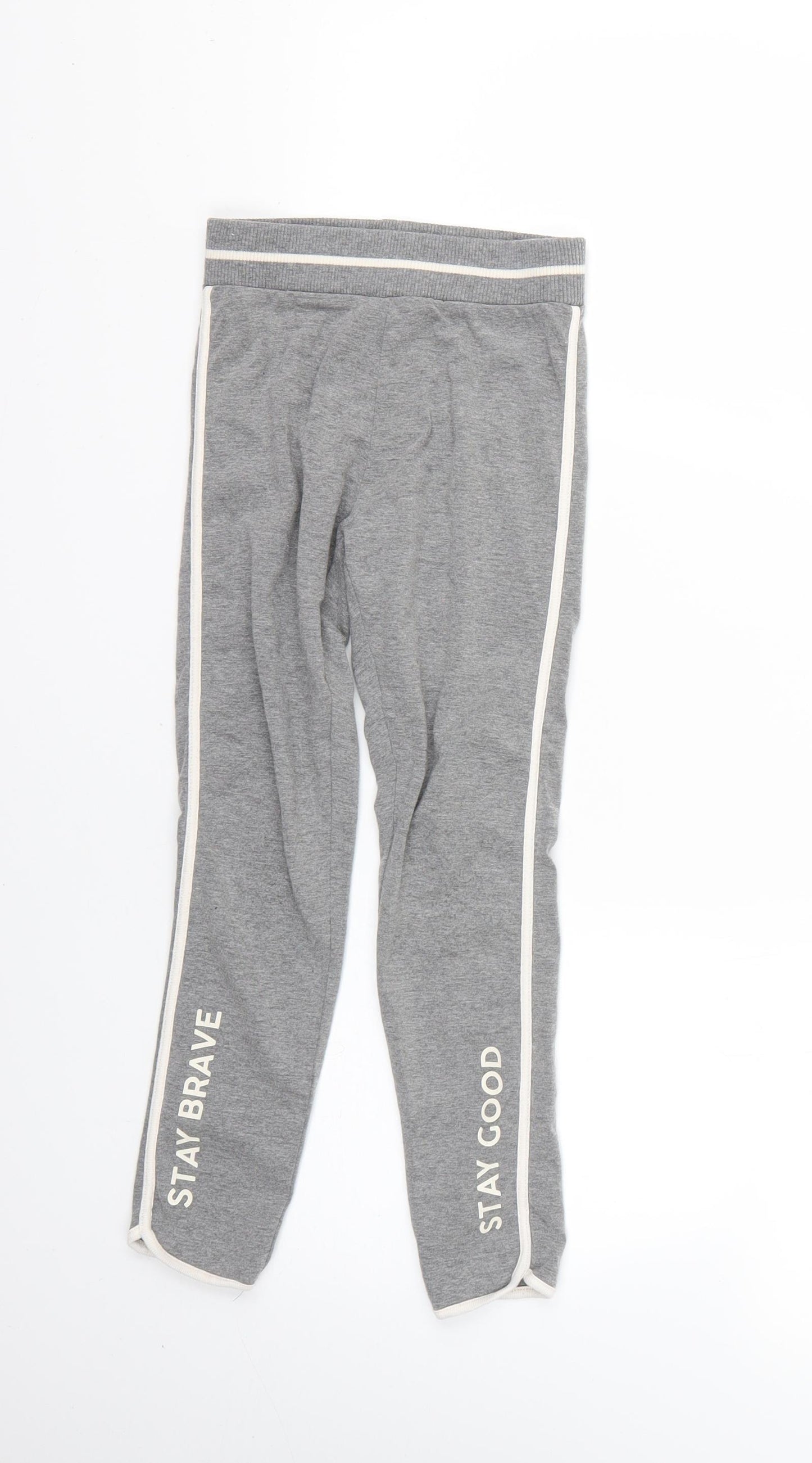 Zara Girls Grey Striped  Jegging Trousers Size 8 Years