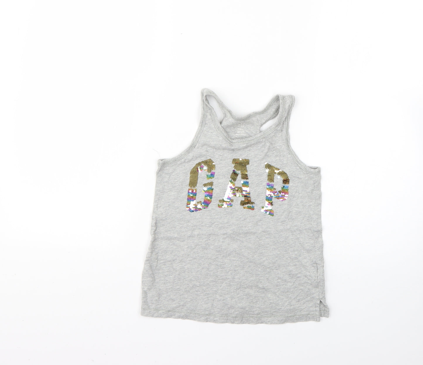 Gap Girls Grey   Basic T-Shirt Size 6-7 Years