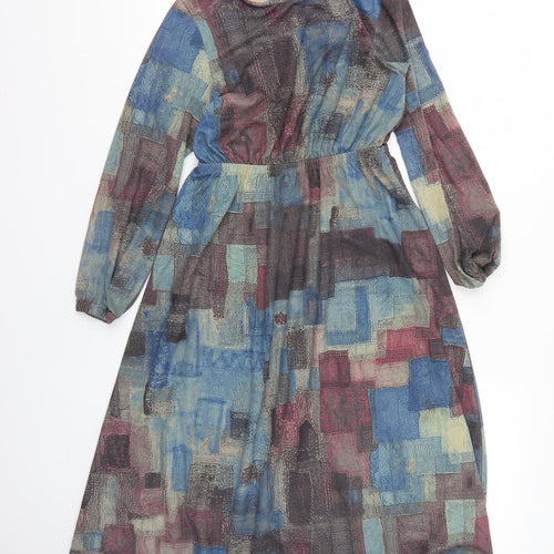 cindy Womens Multicoloured Geometric  Fit & Flare  Size 8