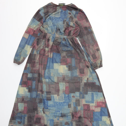 cindy Womens Multicoloured Geometric  Fit & Flare  Size 8