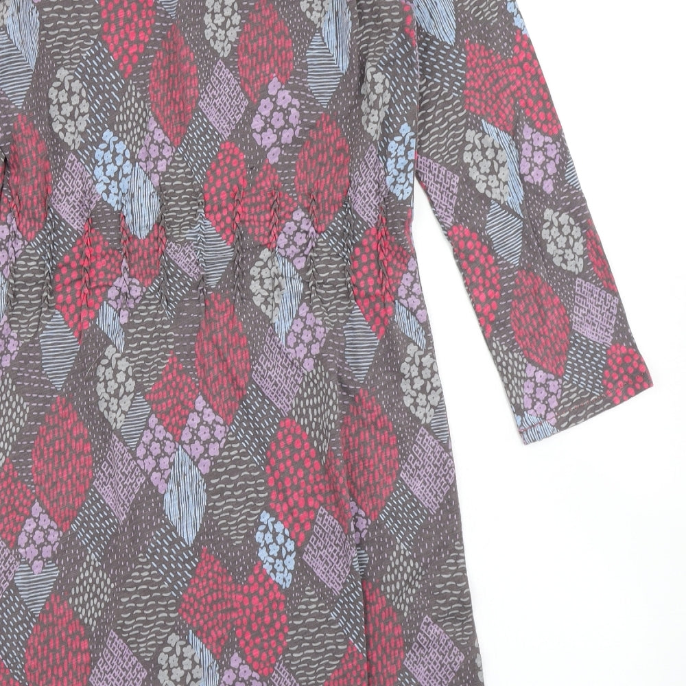 White Stuff Womens Grey Floral  Skater Dress  Size 8