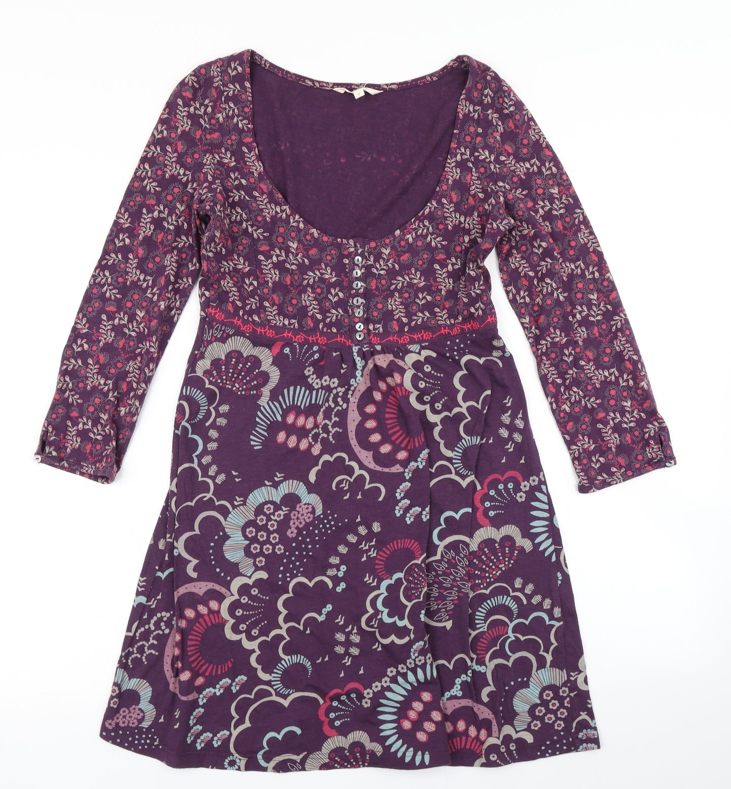 White Stuff Womens Purple Floral  Skater Dress  Size 8