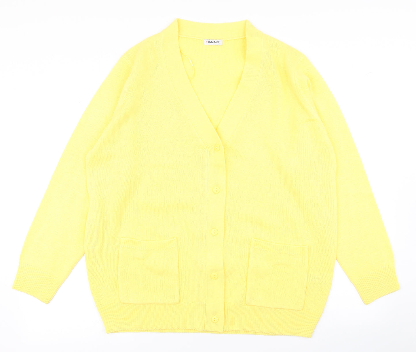 Damart Womens Yellow  Knit Cardigan Jumper Size 18