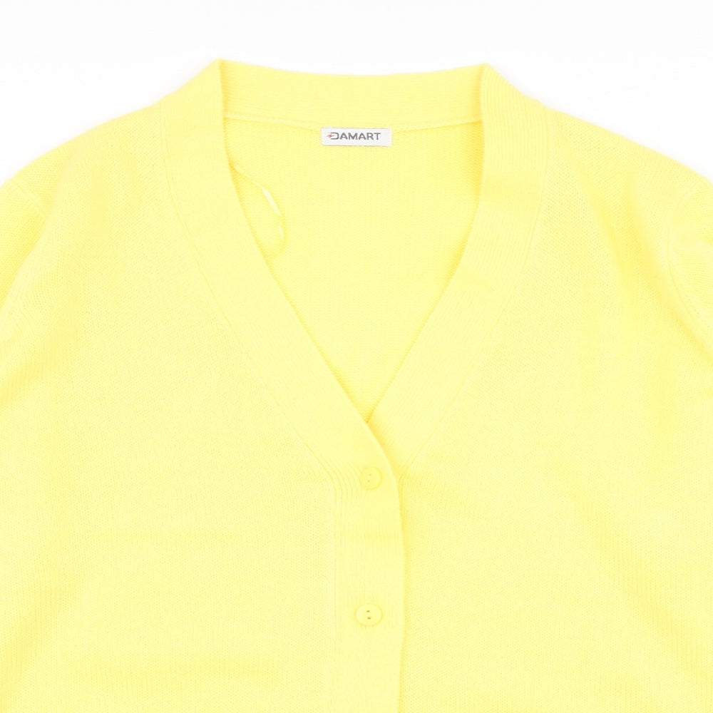 Damart Womens Yellow  Knit Cardigan Jumper Size 18