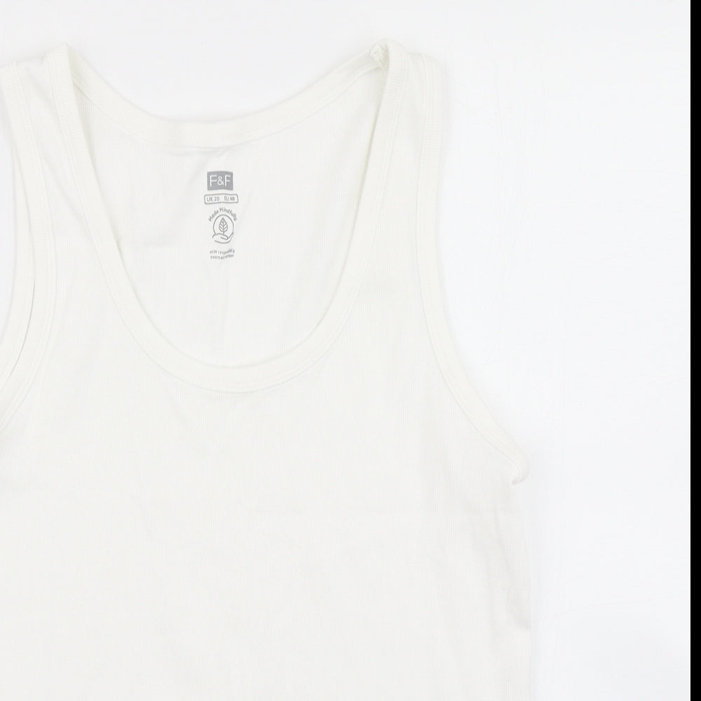 F&F Womens White   Basic Tank Size 20