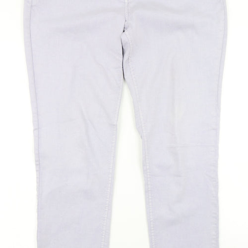 M&Co Womens Purple  Denim Skinny Jeans Size 16 L28 in