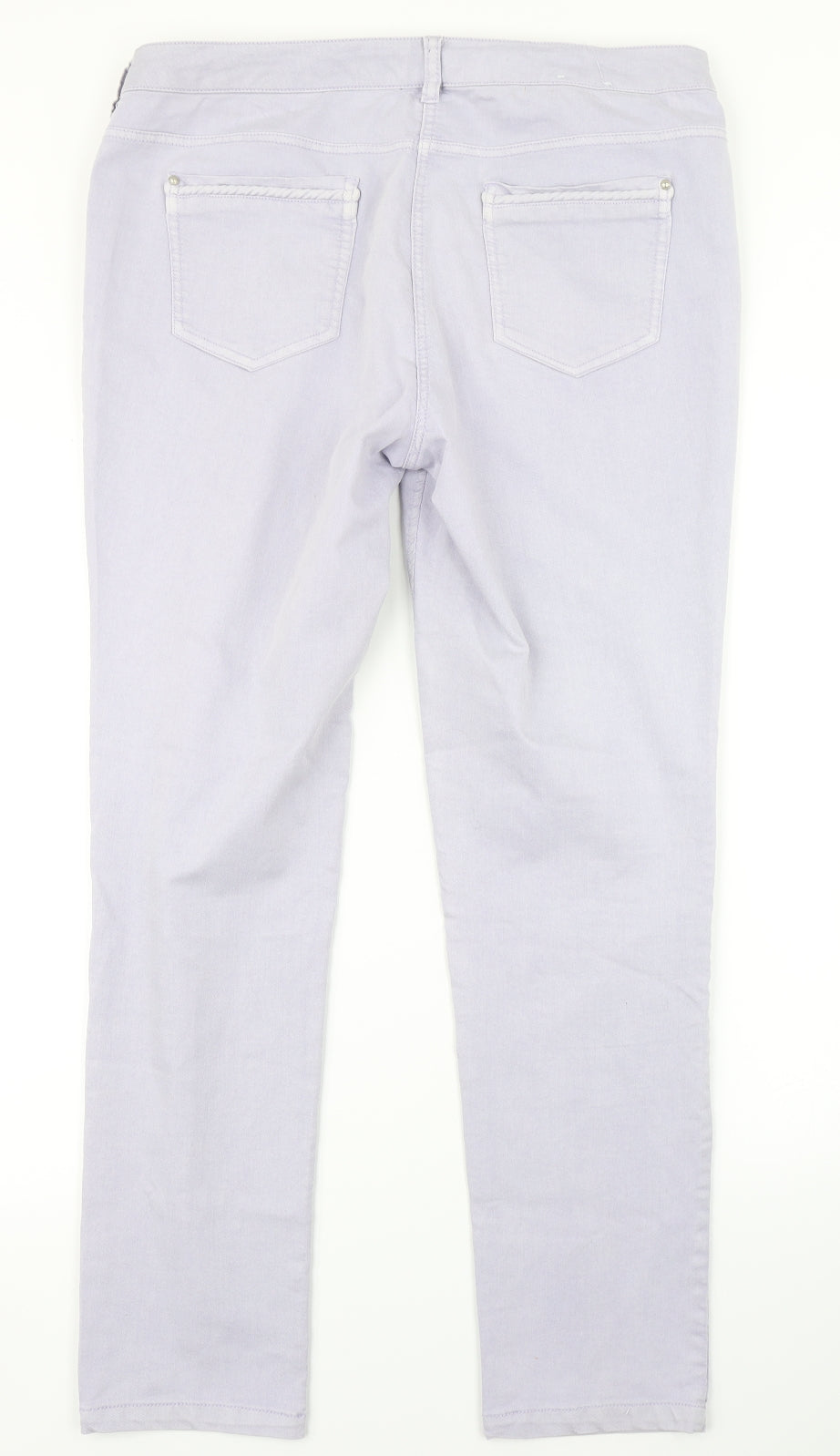 M&Co Womens Purple  Denim Skinny Jeans Size 16 L28 in