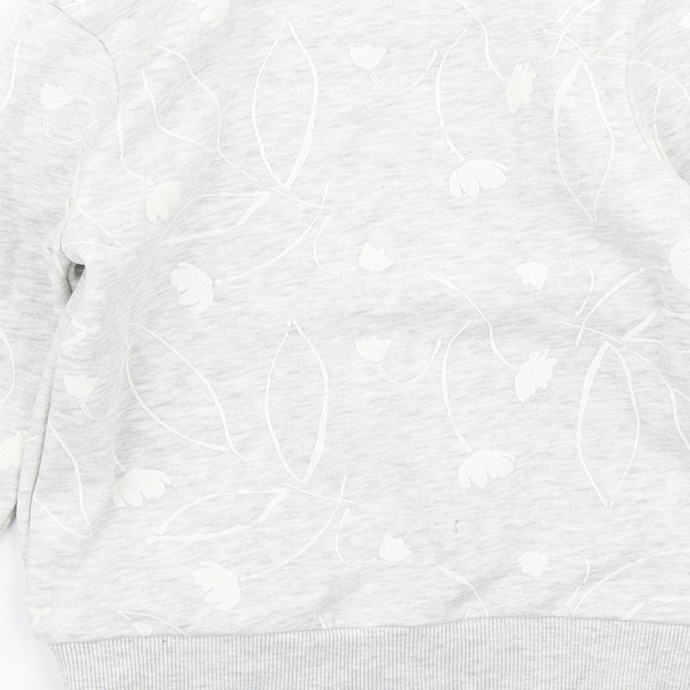 Nutmeg Girls Grey Floral  Pullover Sweatshirt Size 4-5 Years