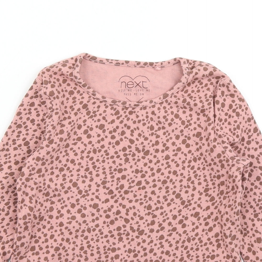 NEXT Girls Pink Animal Print  Basic T-Shirt Size 4-5 Years