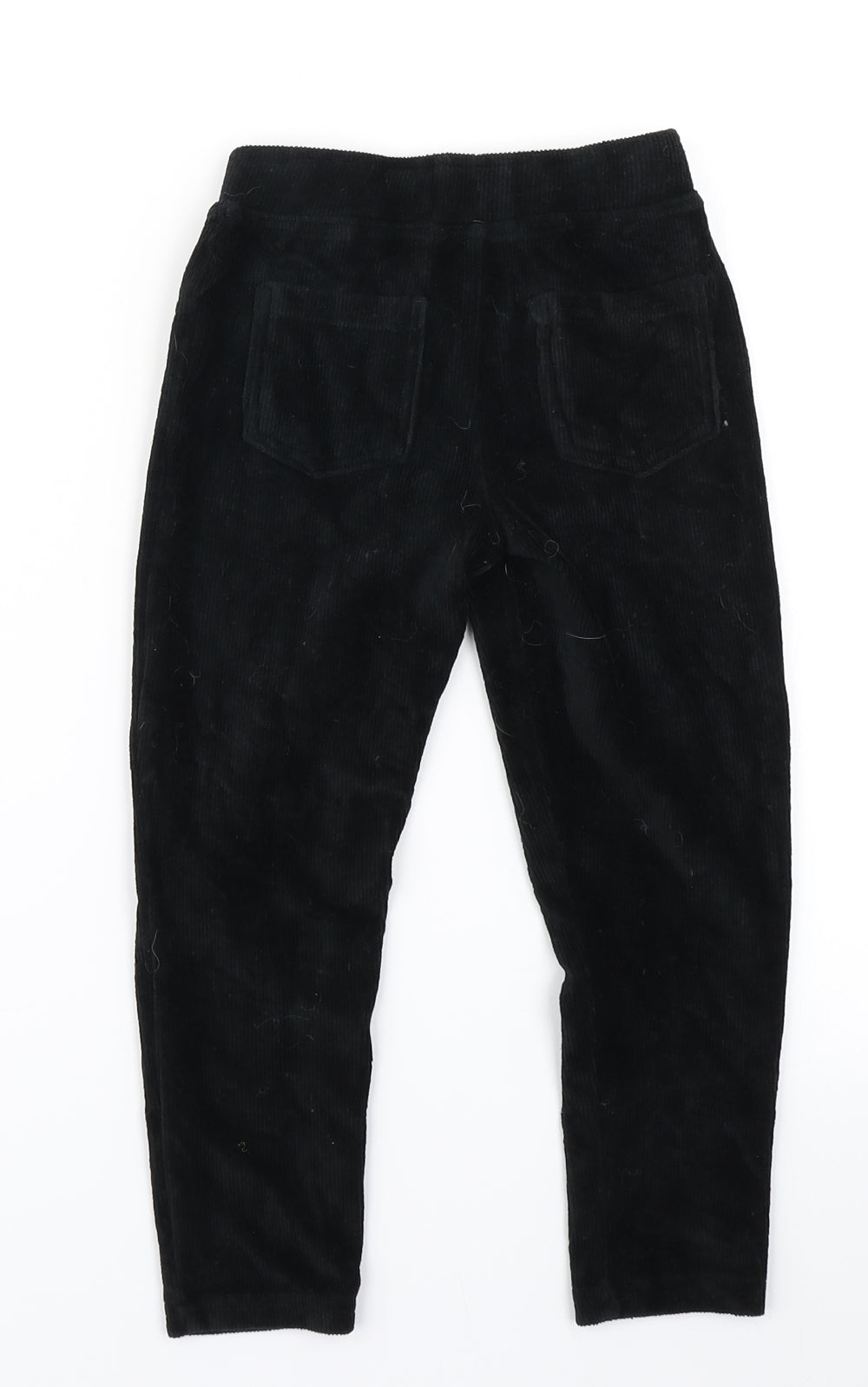 Nutmeg Girls Black  Corduroy Cargo Trousers Size 5-6 Years