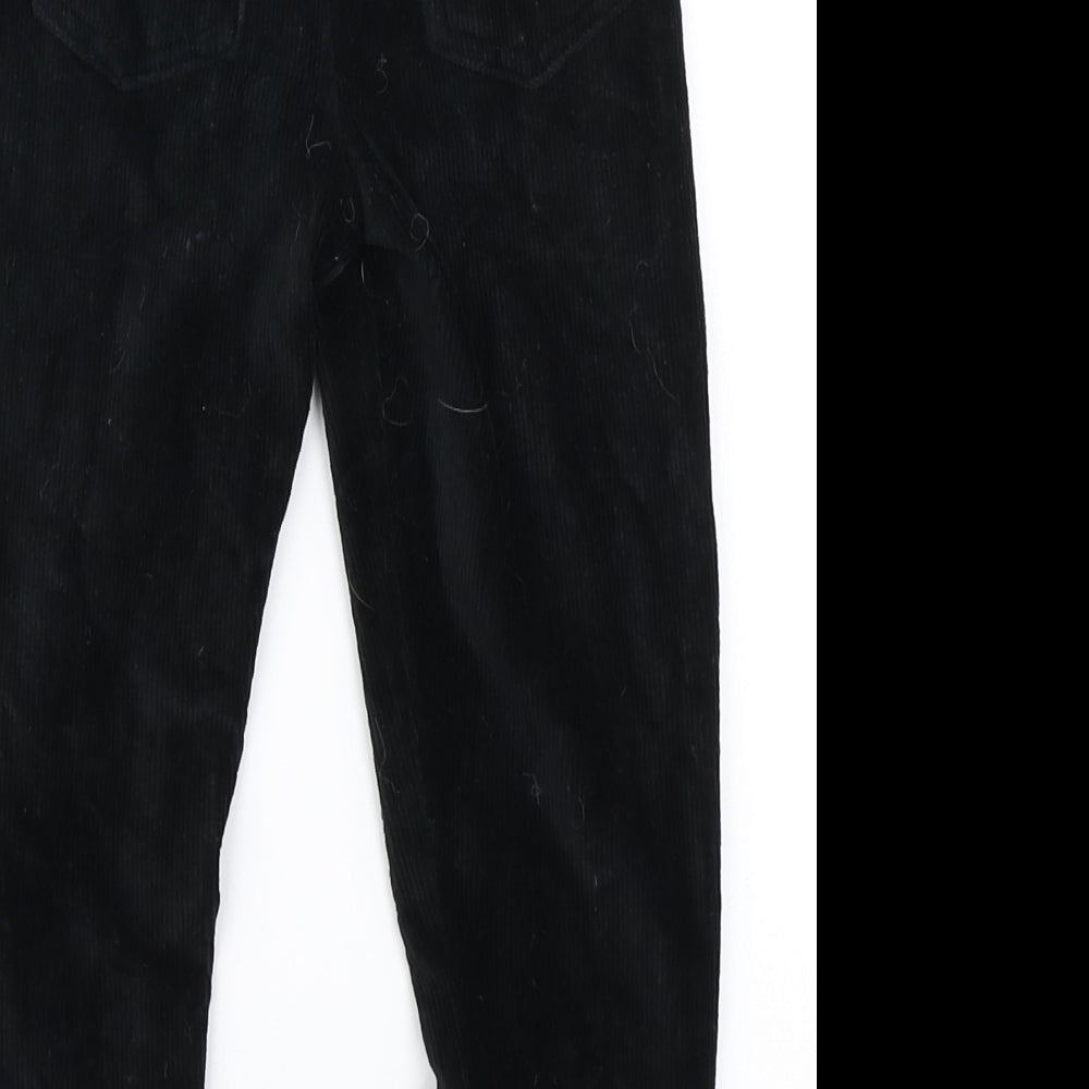 Nutmeg Girls Black  Corduroy Cargo Trousers Size 5-6 Years