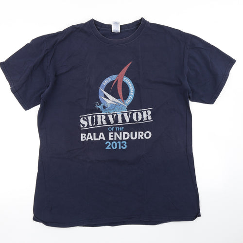 Gildan Mens Blue    T-Shirt Size XL