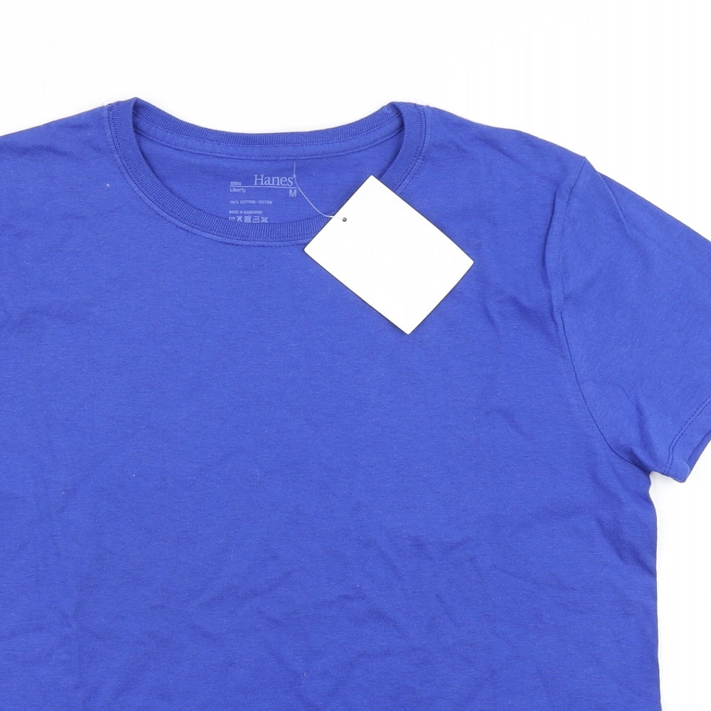 Hanes Womens Blue   Basic T-Shirt Size 12