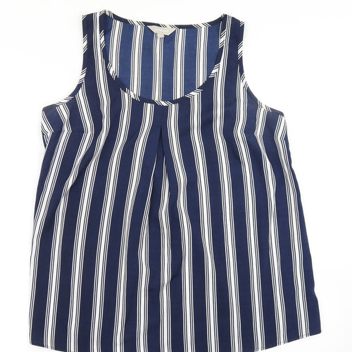 Anthology Womens Blue Striped  Basic Tank Size 12