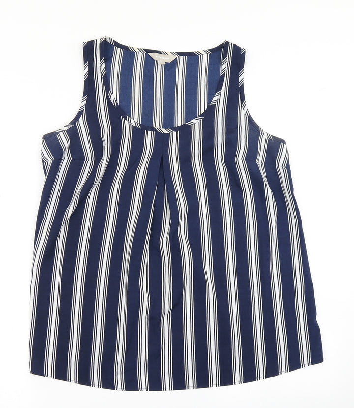 Anthology Womens Blue Striped  Basic Tank Size 12