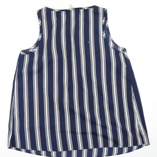 Anthology Womens Blue Striped  Basic Tank Size 12