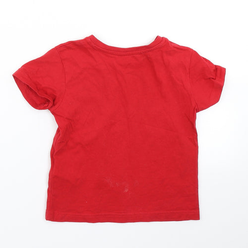 Primark Boys Red   Basic T-Shirt Size 2-3 Years