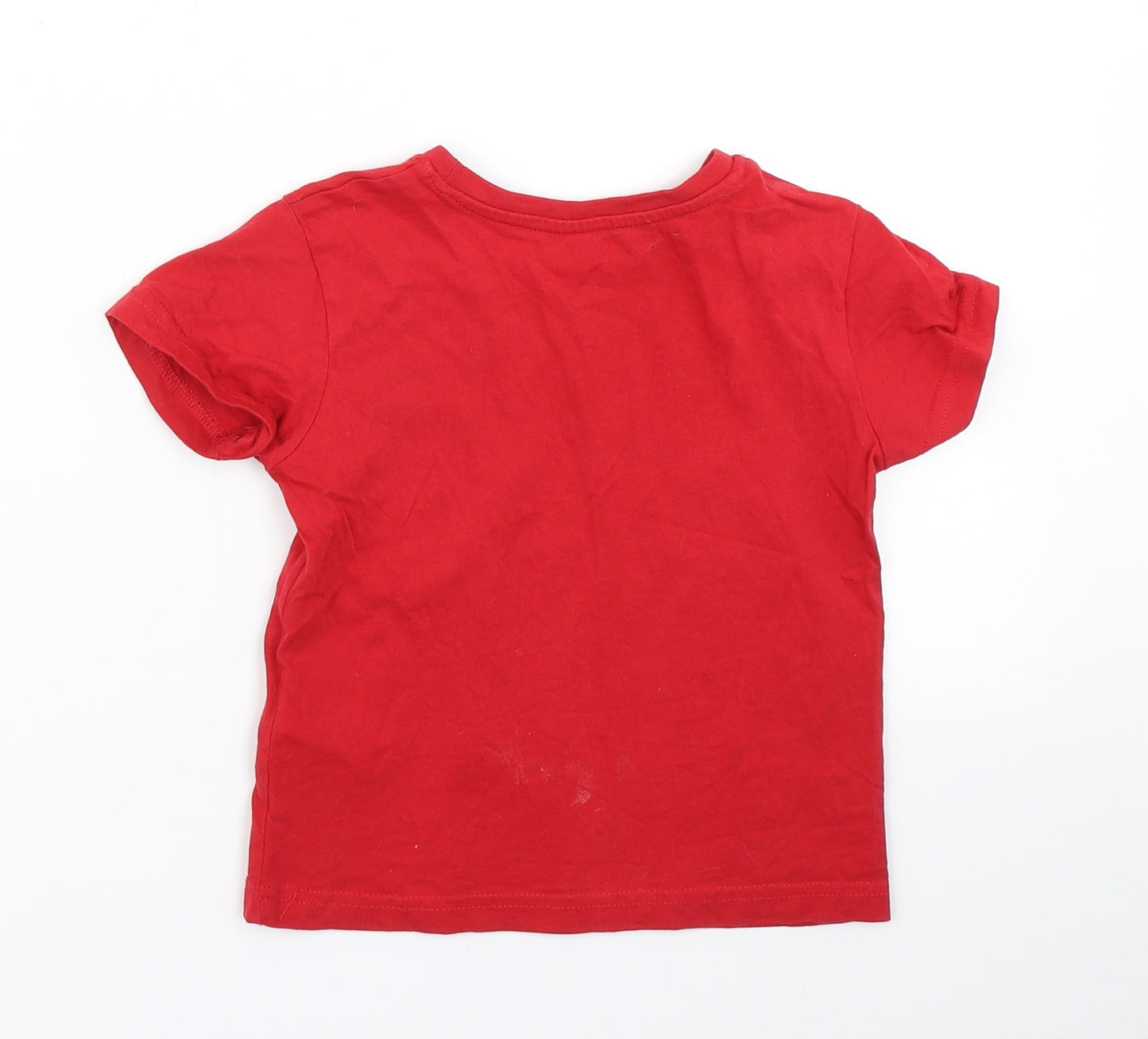 Primark Boys Red   Basic T-Shirt Size 2-3 Years