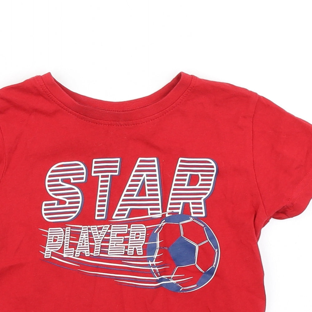Primark Boys Red   Basic T-Shirt Size 2-3 Years