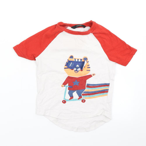 George Boys White Colourblock  Basic T-Shirt Size 18-24 Months