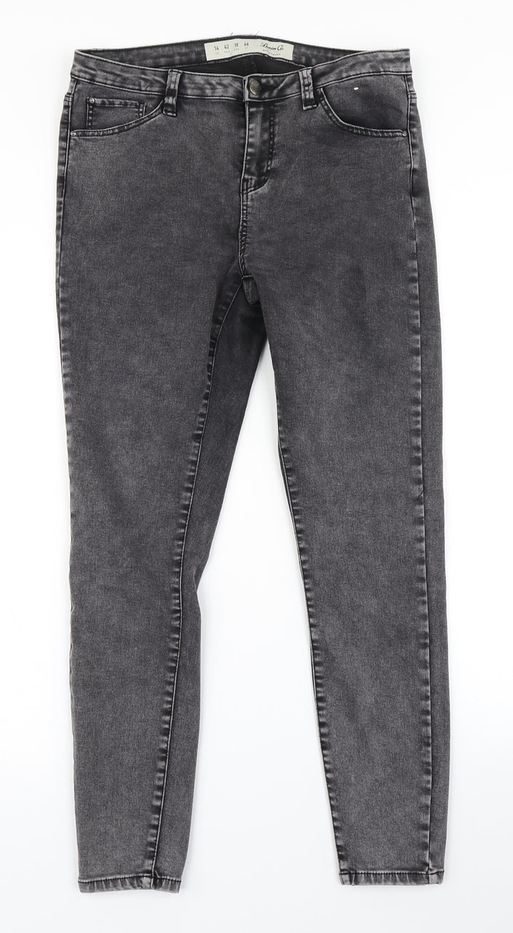 Denim Co Womens Grey Denim Skinny Jeans Size 14 L26 in