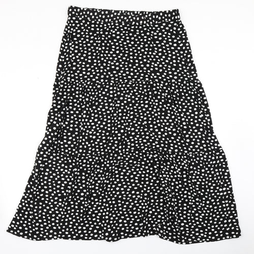 Wallis Womens Black Polka Dot  Maxi Skirt Size 16