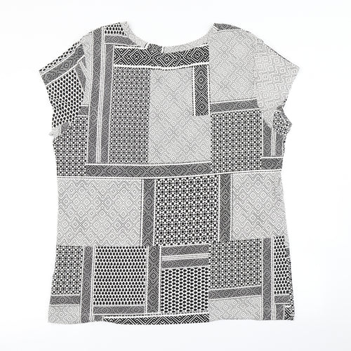 H&M Womens Black Floral  Basic T-Shirt Size XL