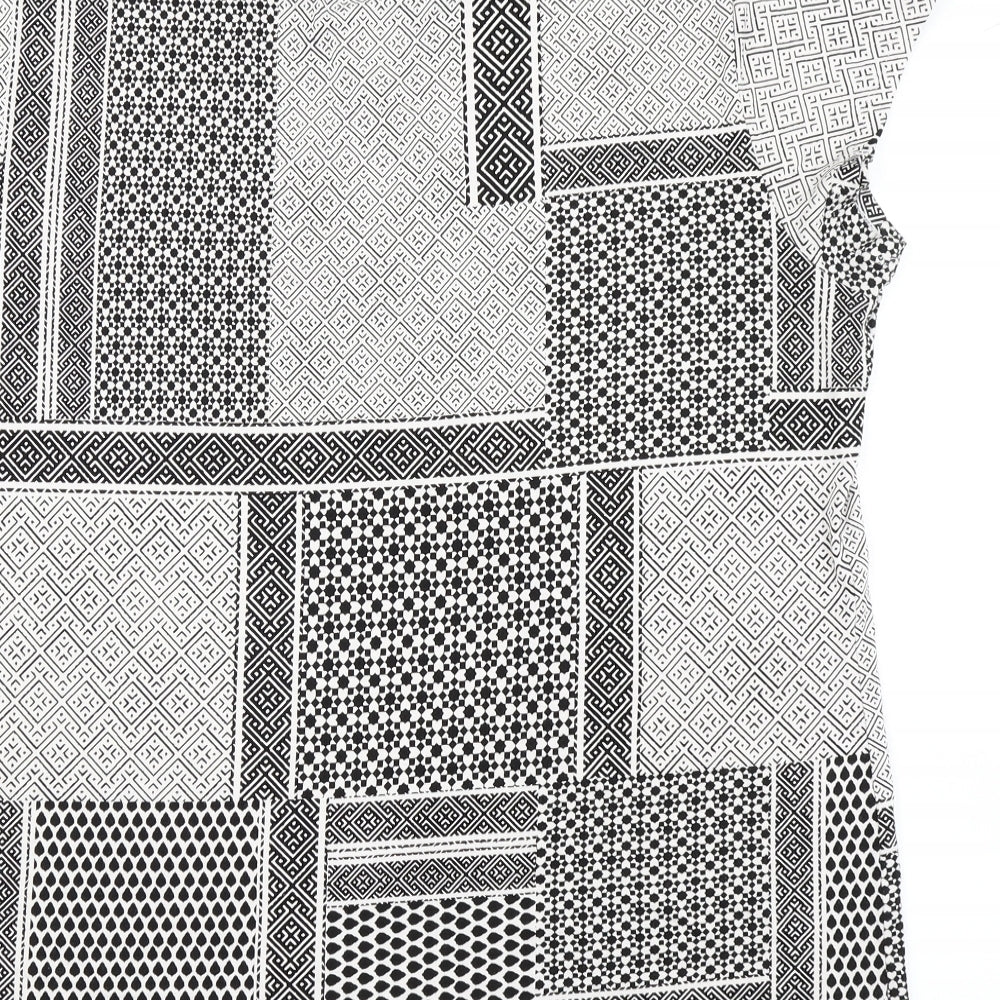 H&M Womens Black Floral  Basic T-Shirt Size XL