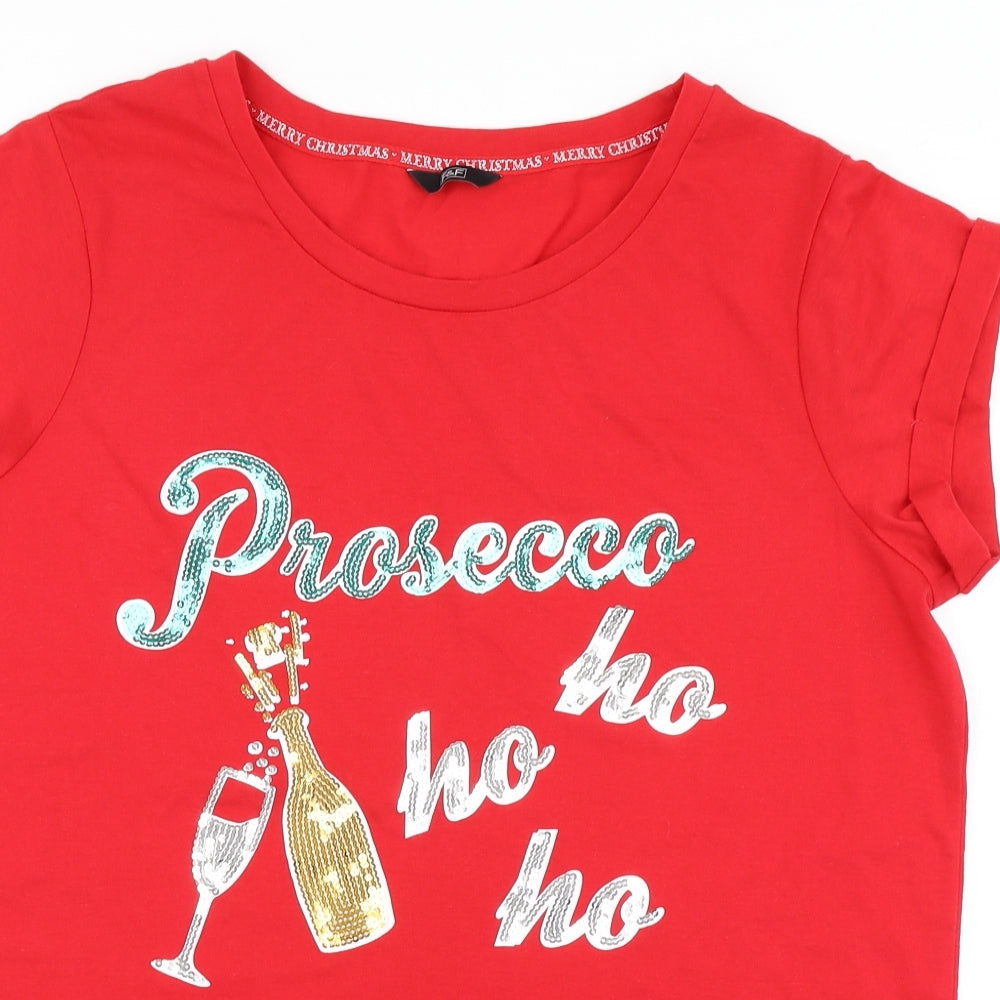 F&F Womens Red   Basic T-Shirt Size 18  - Christmas Tshirt